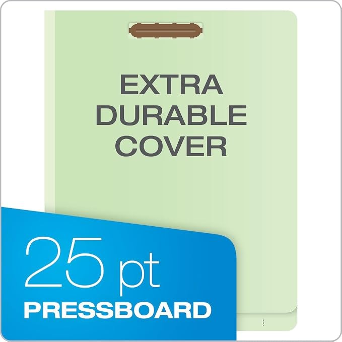 Pendaflex Pressboard End-Tab Classification Folders, Legal Size, 6 Section, 2.5" Expansion, Light Green, 10/BX (23324)