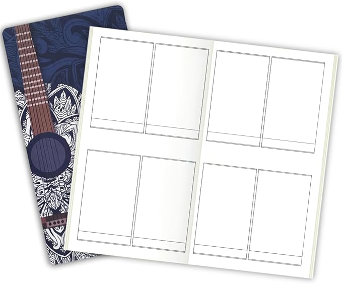 Pocket Planner Notebook with Plastic Sleeve, Storyboard Planner Refills, 30Sheets, 8.25x4.25inches Regular TN Journal Notebooks, Travelers Notebook Insert Shot List Planner for Creators. Guitar