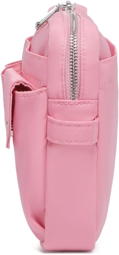 Storage Bag-arge Cosmetic Bag for Women Travel Makeup Bag Zip Up Bag Pure Cotton Canvas Can be Suspended (Pink)