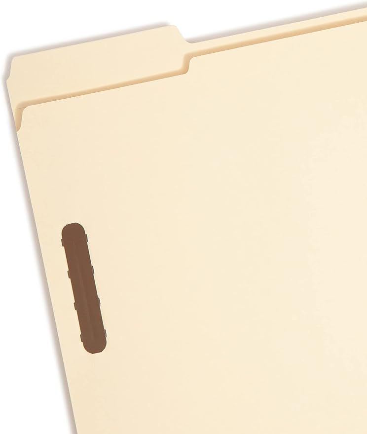 Smead 100% Recycled Fastener File Folder, 2 Fasteners, Reinforced 1/3-Cut Tab, Letter Size, Manila, 50 per Box (14547)
