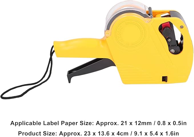 Manual Pricing Gun Kit with 8 Digit Red Labeler, Spare Ink and Yellow Price Marker Labels