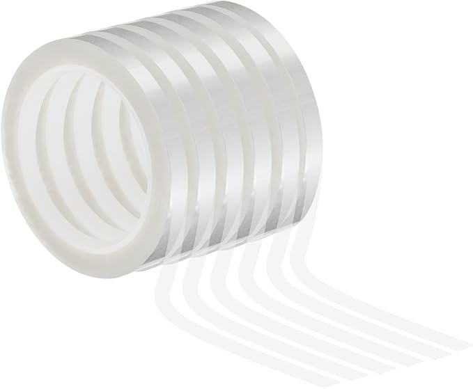PATIKIL 5/16" Whiteboard Tape, 6 Pack Thin Dry Erase Tape for Graphic Chart Marking DIY Art, Transparent
