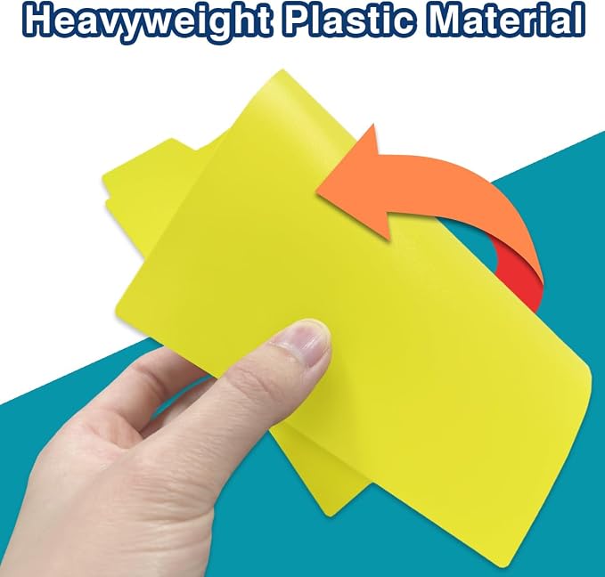 Chell 5x8 Plastic Index Card Dividers, Heavyweight Poly Index Card Guides A-Z for Flash Cards and Recipe Cards, with Alphabetical/Blank Stickers, Pack of 50