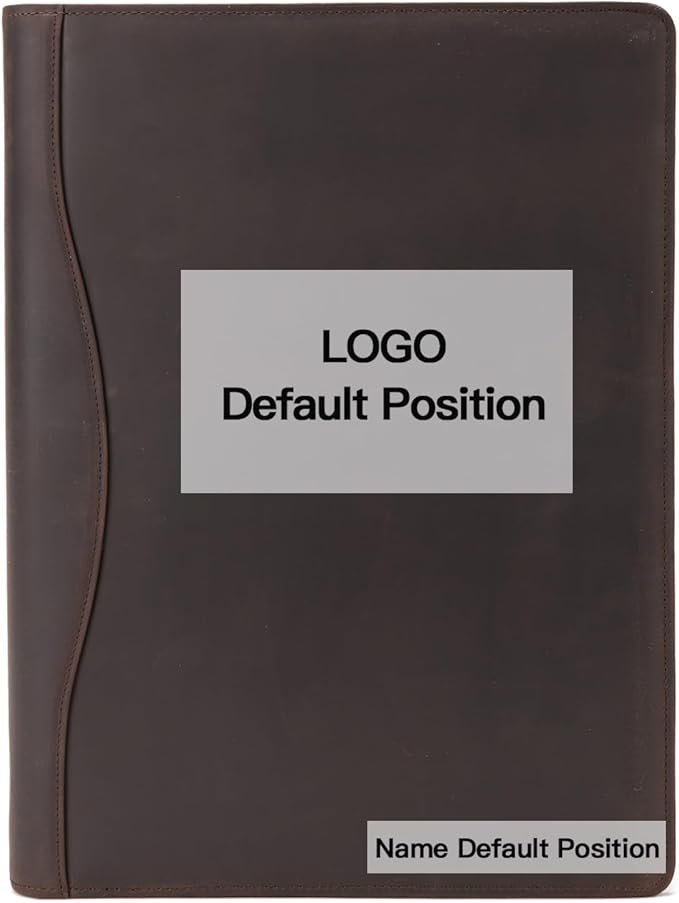 Personalized Genuine Leather 3 Ring Binder, Custom Engraved 8.5 x 11 Letter Size Folio with Pen Holder, Soft Notebook Portfolio Cover, Notepad Padfolio Organizer for Meeting, Dark Brown