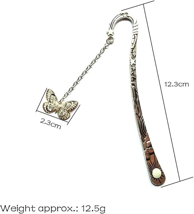 Luminous Bookmark, Retro Glow in The Dark Reading Bookmarks for Women Men Lovers,Book Markers with Pendant Holiday Gifts