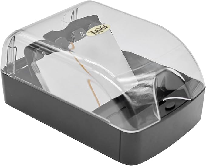 Business Card Box, Lightweight Desk Organizer with Clear Lid Storage up to 350 Cards Credit Cards Holder File Box Storage for Tabletop Office(COLOR:S)