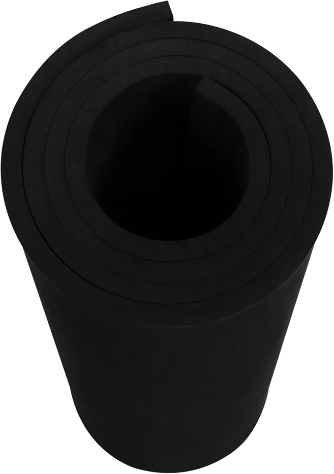 AMZQNART EVA Foam 8mm, Cosplay Foam 16 x 59in (6.5sqft) Black, Suitable for Large Cosplay Modeling, DIY Projects, Crafts, Ultra High Density 90 kg/m3