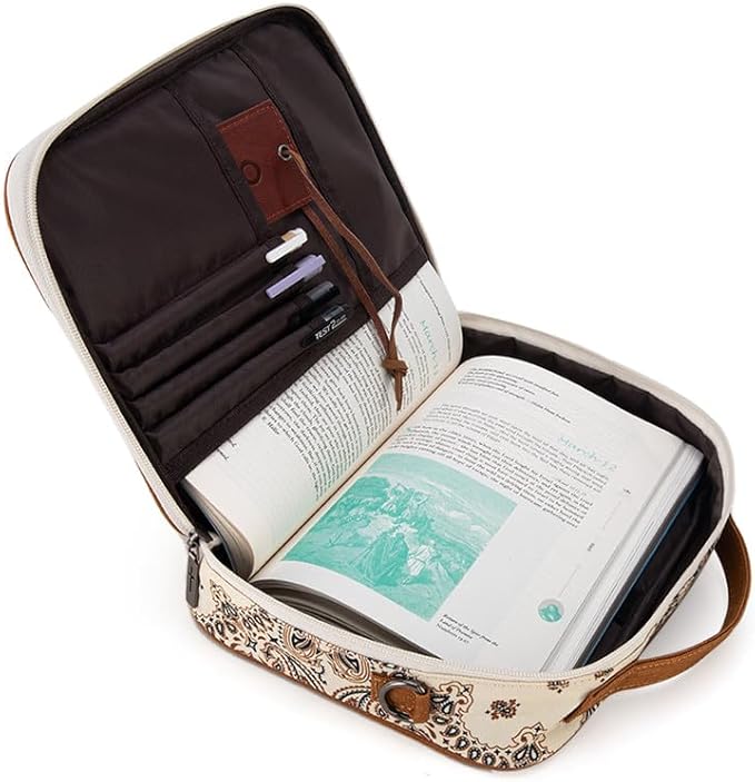 Montana West Bible Covers for Women Men with Leather Bookmark Carrying Book Case Church Bag Outdoor Bible Protective