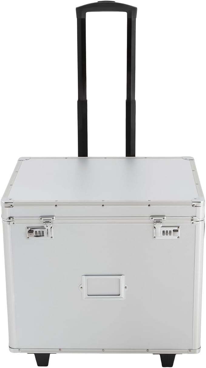 Fireproof Document Box, Fire Proof Portable Safe For Home Documents,Portable Stackable File Bins With Trolley Transport, Portable File Box With Handle for Home Office