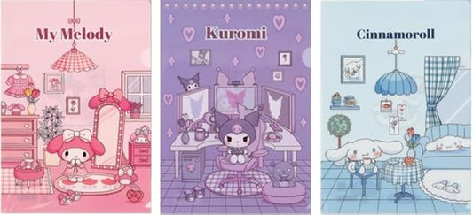 Set of 3 Cute Clear L-Type File Folder Transparent Document Folder
