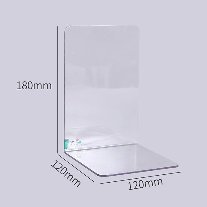 2 PCS Clear Bookends Acrylic Book Ends for Heavy Books Non Slip Book Stopper Holder Decorative Desk Shelf Organizer for Office Home School (Black)