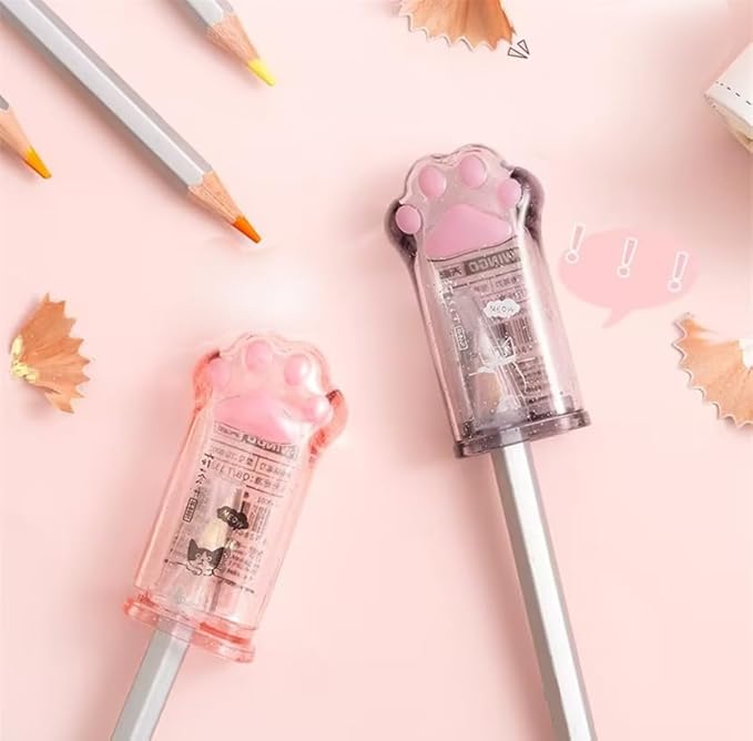 Cute Cat Paw Pencil Sharpener Kawaii Supplies Student Prize Kids Gift Kawaii Pencil Sharpener Cat School Supplies for Kids Girls Cat Lovers Office School Home Writing and Correction Supplies