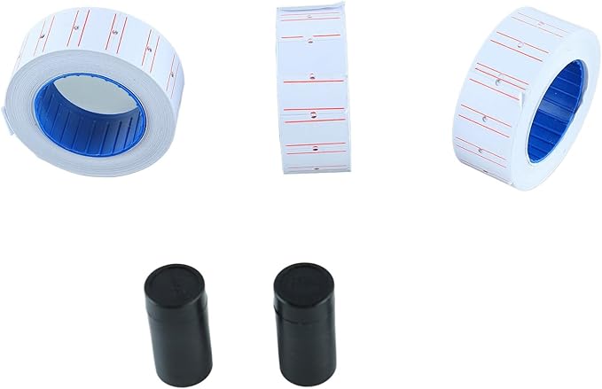 8 Digit Price Tag Label Gun with 3 Rolls Label Paper & 2 Ink Wheels, Handheld Numerical Pricing Labeler for Retail, Grocery, Office, Store, Merchandise, Clear Print