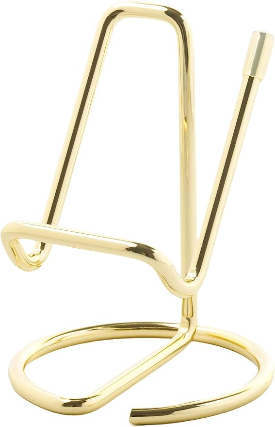 Business Card Holder for Desk, Cute Metal Card Organizers and Office Desk Accessories for Men and Women (Vertical Golden)