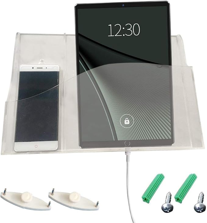 Acrylic Wall Mount Desk Organizer Storage Box for iPads Cell Phones Holder in Home Office (New 2 Grid)