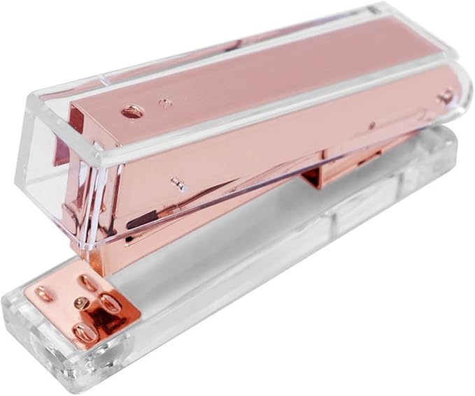Stapler Desktop Stapler Retro Business Office Stapler Plastic Stapler Transparent Stapler Office Supplies Office Stapler (Color : B, Size : 4.9 * 1.2 * 2.4in)