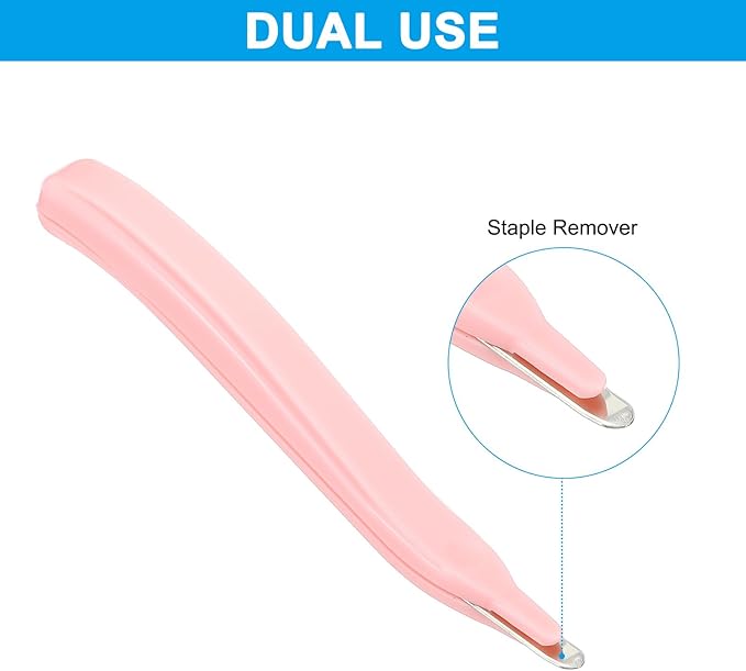 PATIKIL Staple Remover, Magnetic Staple Puller Desktop Removal Tool Cutting Tool for Office Home, Pink