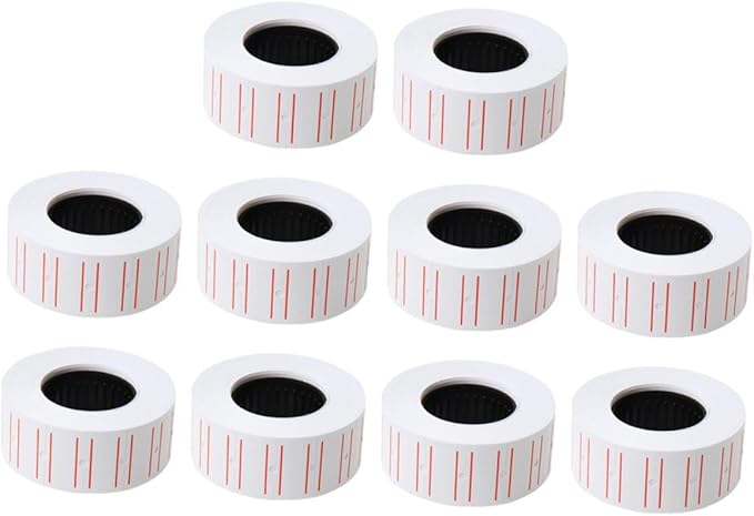 Pricing Labels Stickers for Price Guns, 10 Rolls with 4000 Removable White Adhesive Tags, Blank Pricing Tool for Retail Stores and Supermarket Price Marking