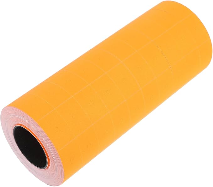 10rolls Orange Price Tag Stickers Double Line Price Label Paper for Markers Labels Per Roll for Supermarkets Retail Shops and Warehouses