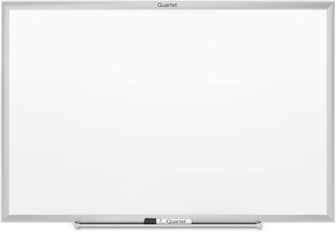 Quartet Magnetic Dry Erase White Board, 48"W x 36"H Whiteboard, Nano-Clean Surface Resists Ink Stains, Silver Aluminum Frame (SM534)