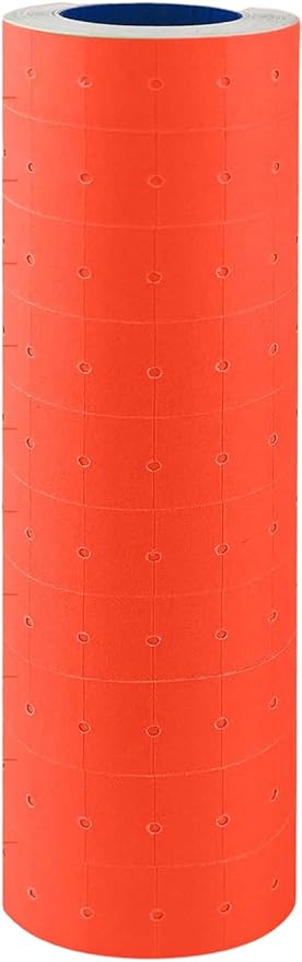 MX-5500 Price Labels, Adhesive Sticker Marker Label, 10 Rolls Sticky Paper Labels for Price and Date Guns,1 Line 5000 Labels, 1 Ink Roll Included, Red