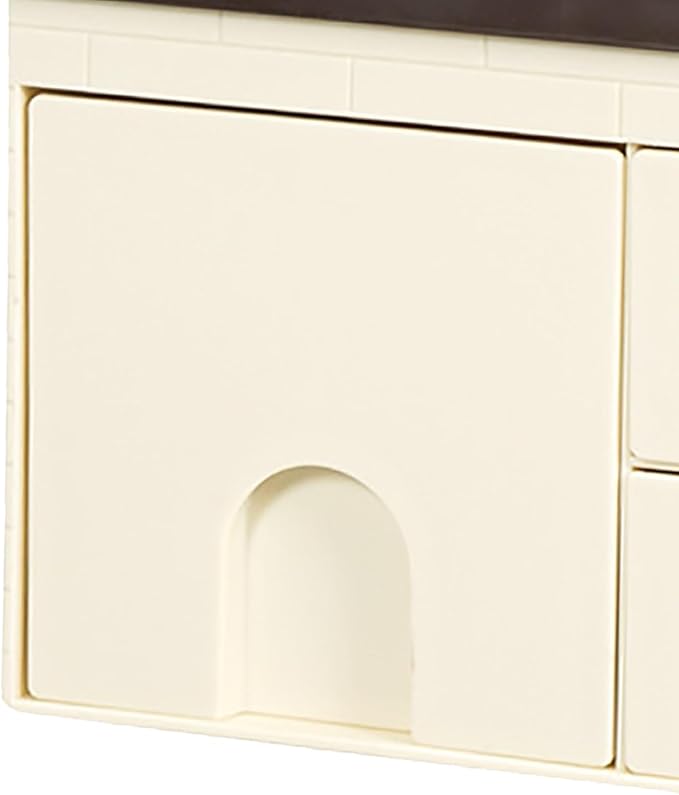 Desk Organizer with Drawers, 3 Drawers Storage Organizer Creative House Shaped Organizer Drawer Type Desktop Storage Box Stationary Organizer for Home Dormitory Office (Coffee Color)
