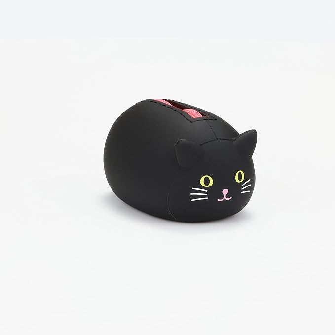 LIHIT LAB PuniLabo Mini Zipper Pouch, Horizontal, 2.2" x 2.7", Black Cat (A7780-3)