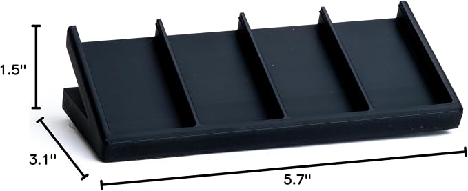 Remote Holder Organizer Pedestal Caddy compatible with Lutron Pico Remotes, Anti-Slip Feet, Holds 4 Remotes, Black, Indoor Use Only