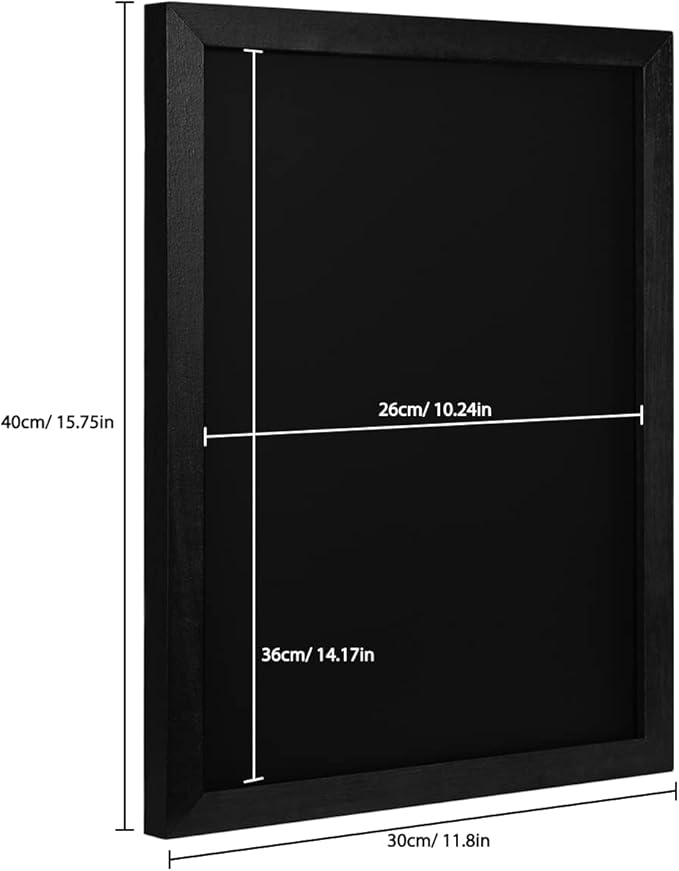 TORASO Chalkboard, Wood Frame Magnetic Chalkboard Sign, Black Wood Framed Chalk Board for Wedding, Kitchen, Bar, Restaurant, Menu & Home Decor, Hanging Chalkboards, 11.8" x 15.7"(BK-3040)
