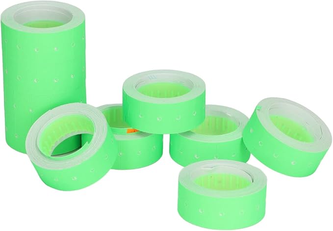Pricing Labels Roll, 15000pcs 21x12mm Adhesive Price Tags with Red Line for Price Gun Labelers Compatible with MX5500 M5500 AK813 HG979 (Fluorescent Green)