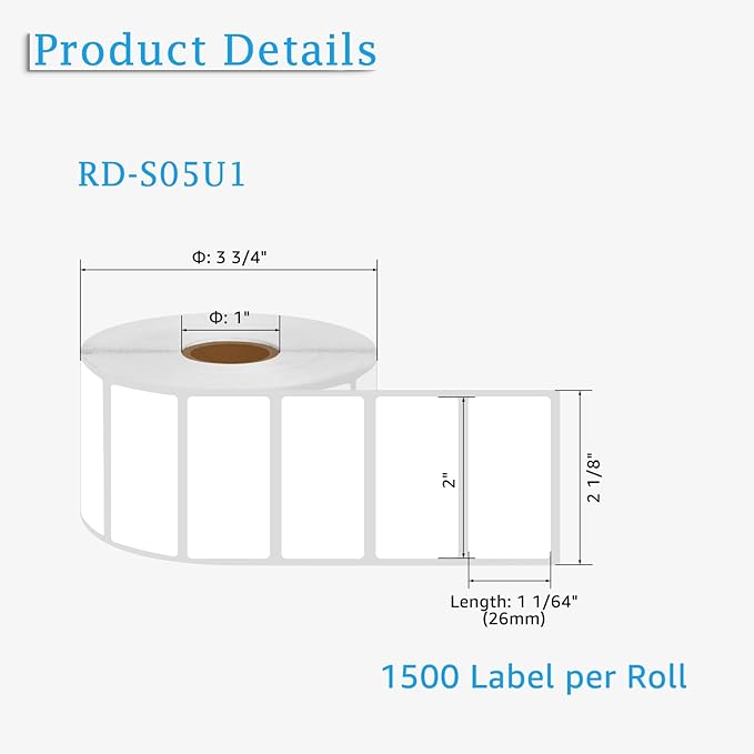 NineLeaf 3 Roll (1500 Labels) Compatible for Brother RD-S05U1 RDS05U1 51mm 2'' x 1'' File Folder White Paper Labels for RJ-3050 RJ-3150 RJ-3250WB RJ-4030 RJ-4040 TD-2020 TD-2020A TD-2030ABK TD-2030BK