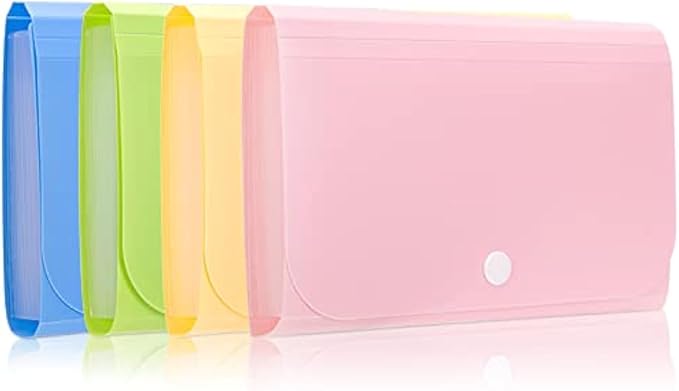 Receipt Organizer, Coupon Organizer, Folder Organizer Mini Organizer Wallet for Coupons, Receipts, Cash, Tax Item or Changes,7x4.5 in 13 Pockets with Tabs Check Case(Set 4)