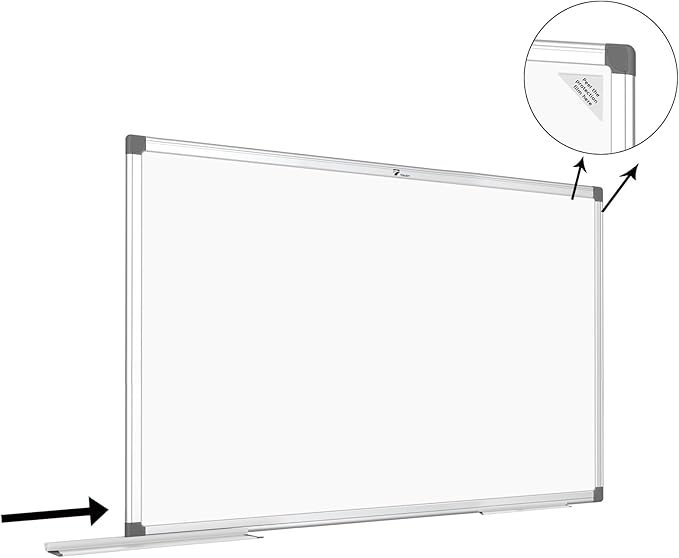 TOWON Magnetic Dry Erase Board, 72 x 40 in White Board Dry Erase, Aluminum Framed Whiteboard for Wall, Large Dry Erase Board Wall Mounted with Markers, Pen Tray, Magnets, Cleaning Wipe, Silver Border