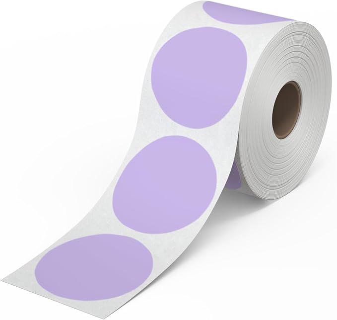 Rollo Circle Thermal Labels 2 Inch - Roll of 1,000 Round Sticker Labels - Multi-Purpose Direct Thermal Printer Stickers 2x2 (Purple)