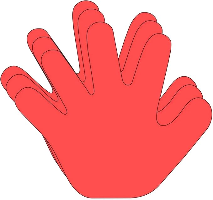 SHAPES ETC. 31 Pcs Hand Large Paper Cut-Outs 5.5in, Bulletin Board Decorations, Classroom Decor, Creative Craft Projects, All About Me, Handprint Wreath, Craft Supplies, Made in USA (Valentine's Red)