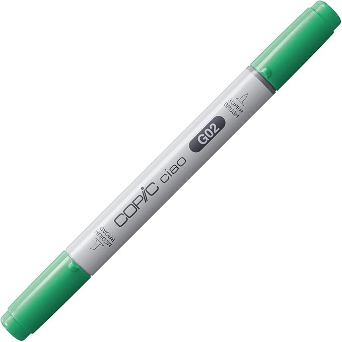 Copic Markers G02 Ciao with Replaceable Nib, Spectrum Green