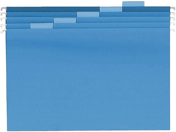 Staples Heavy Duty Hanging File Folders - Legal Size, 1/5-Cut Tabs, Assorted Colors, Tear-Resistant, 25/Box