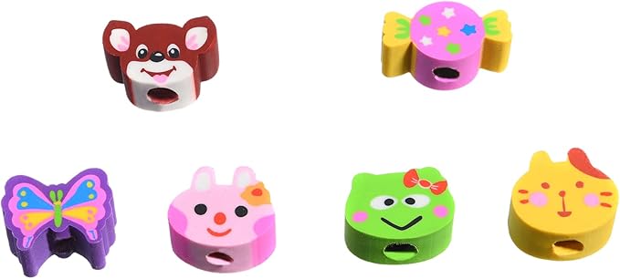 35PCS Fruit Animal Pencil Top Erasers Bulk for Kids,Fun Eraser Caps Cute Topper Erasers for Pencil for Back to School Party Gifts (Pattern Random)