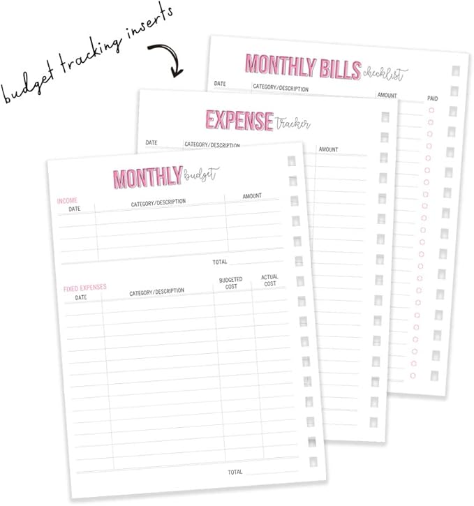 Pukka Pad, Carpe Diem Budget Planner Spiral Bound Notebook with 12 Month Calendar, Dividers, Inserts, and Sticker Sheets – Features Savings Goals & Tracker, Financial Overview, and Bank Information