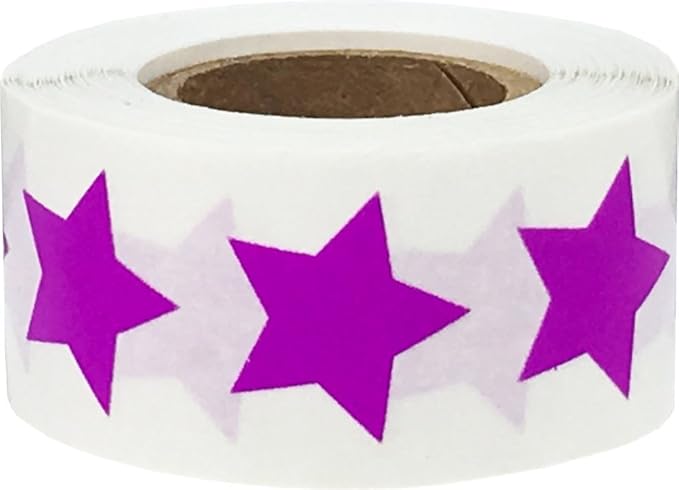 Lilac Star Shape Stickers 0.75 Inch 500 Adhesive Labels