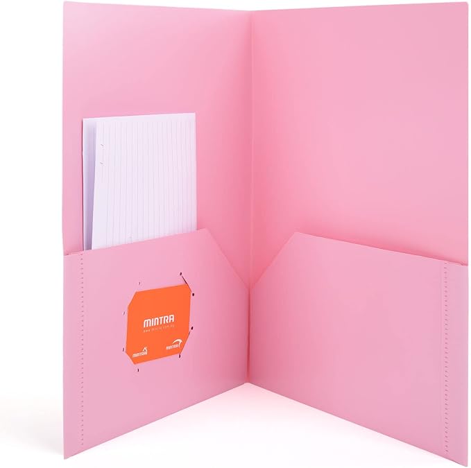 Mintra Office Poly Pocket Folders (Pastel, 8pk)