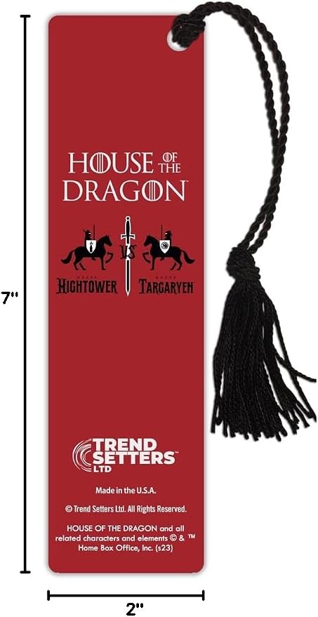 House of Dragon – House of Targaryen – 2” X 7” Glossy Tassel Bookmark – Officially Licensed Merchandise USBMP1002