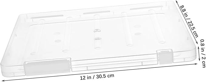 Lurrose 6pcs Plastic File Storage Box Transparent Paper Organizer with Lid for Office School and Home Efficient Bulk
