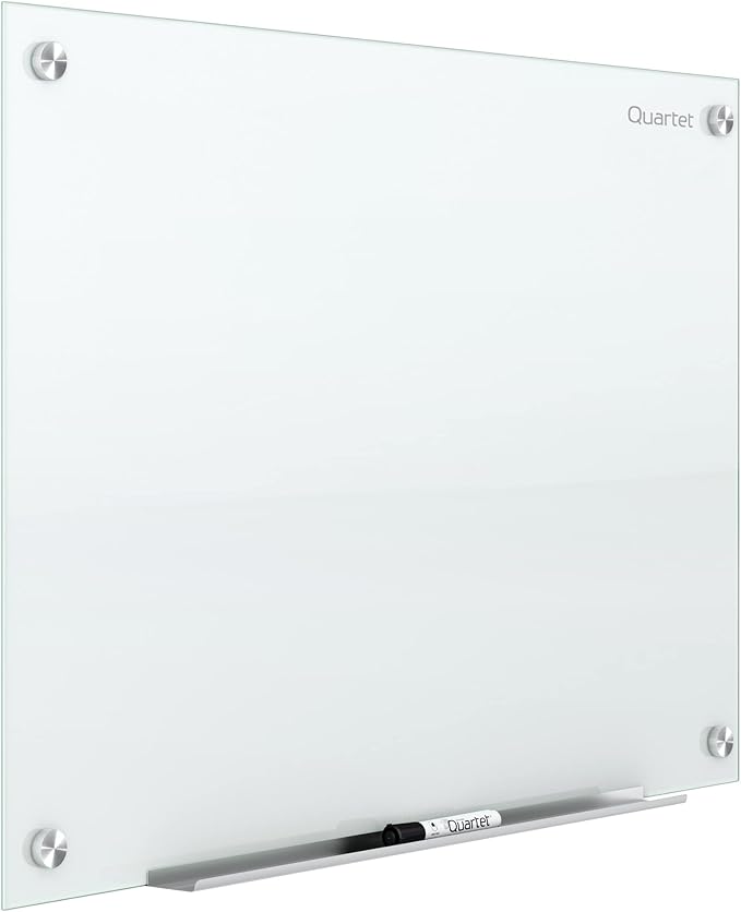 Quartet Dry Erase Board, Glass Whiteboard 72"W x 48"H, Non-Magnetic, Infinity, White (G7248NMW)