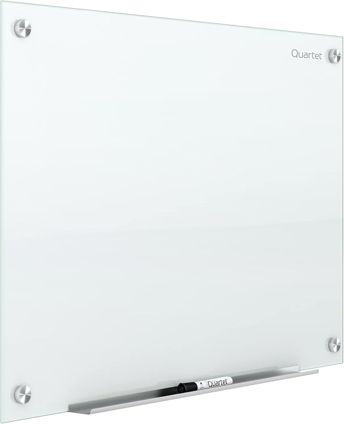 Quartet Dry Erase Board, Glass Whiteboard 96"W x 48"H, Non-Magnetic, Infinity, White (G9648NMW)
