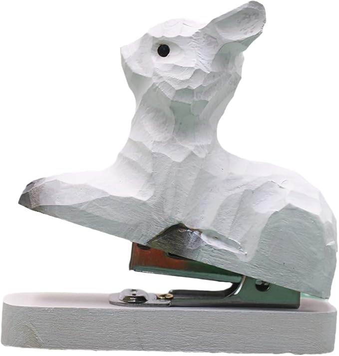 Wooden Animal Stapler, Desktop Stitcher Art Figurine Statue Sculpture Wooden Stapler for School Office Stationery (Alpaca)