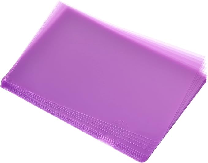 PATIKIL l Type Folders 24 Pack A4 Plastic Clear Document Folder File Jacket Sleeves Project Pockets, Purple