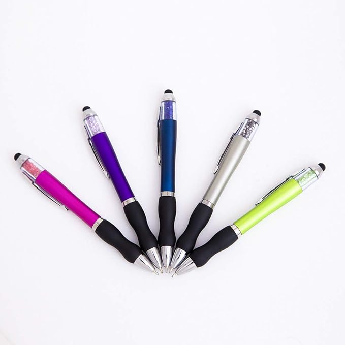 Ballpoint Writing Pens with Stylus Tips 1mm Medium Point Pen Black Ink Pen Stylus Pens for iPads (10 Packs)