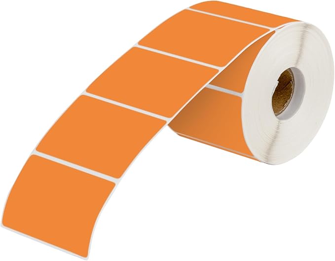 Muka 800 PCS 1.5" x 2.25" Orange Thermal Labels Color Label for Barcodes, Address, Consignment, Compatible with Thermal Label Printer