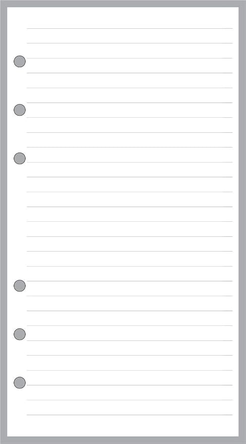 Personal Size Notes Insert with Simple Lines Spaced 1/4", Sized and Punched with 6 Holes for Personal Size Notebooks by Filofax, Louis Vuitton (PM), Kikki-K, and Others. (3.7" x 6.75")